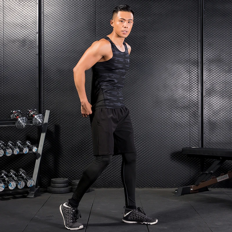 FANNAI-Азиатский M-4XL Мужская компрессионная майка для бега спортзала футболки