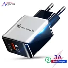 Устройство быстрой зарядки Power Quick Charge 3.0, 18Вт, для iPhone 11 Pro XR XS MaxSamsungRedmiHuawei, с европейскойамериканской вилкой