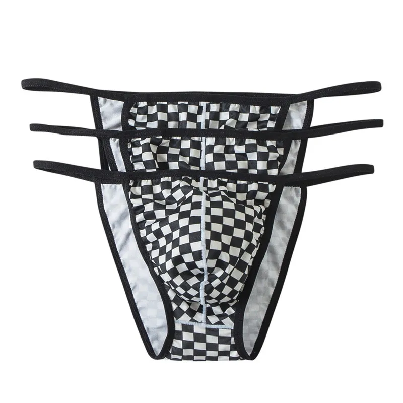 3 шт. мужские стринги бандаж нижнее белье сетчатые Мужская пикантная одежда для
