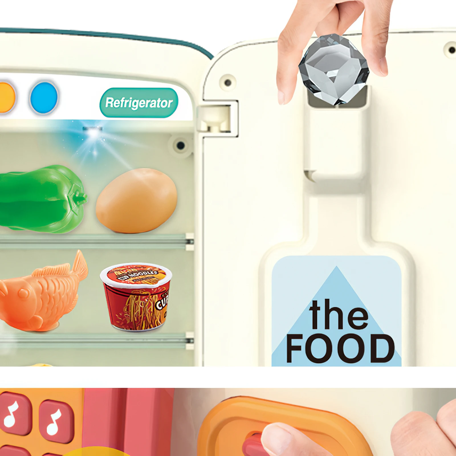 

Refrigerator Toy Kit Educational Kitchen Toy Set Sprayable Refrigerator Colorful Children'S Refrigerator Toy Playhouse Game