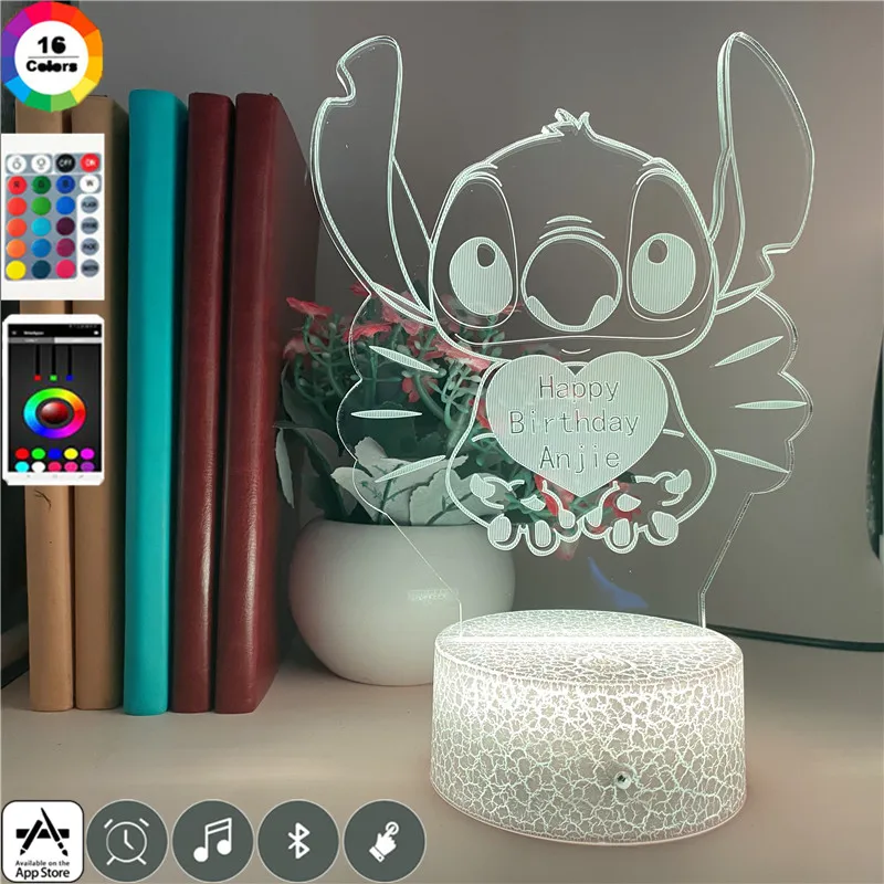 Светодиодный ночник Disney Lover Stitch с мультяшным рисунком украшение для детской