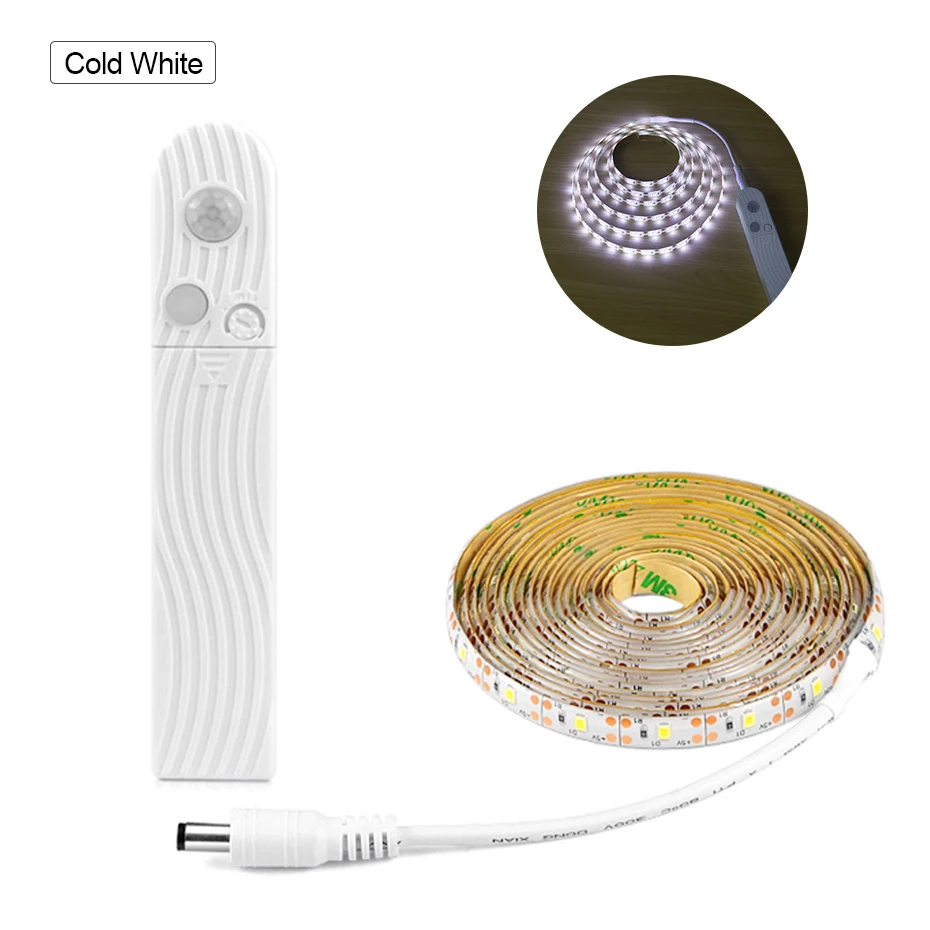 Motion Cold White Светодиодная подсветка под шкаф Светодиодные ленты светодиодный светильник с Беспроводной движения PIR Сенсор USB Порты и разъёмы светильник шкаф Лестницы шкаф-кровать боковой светильник - Испускаемый цвет: Motion Cold White