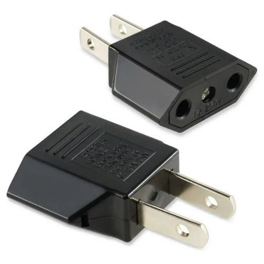 Переходник с вилкой европейского стандарта в США Канаду Японию 2 контакта макс. 250