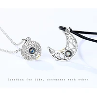 sun moon magnetic pendant necklaces jewelry choker chain magnet couple necklace set for lovers men women girls boys lady gift