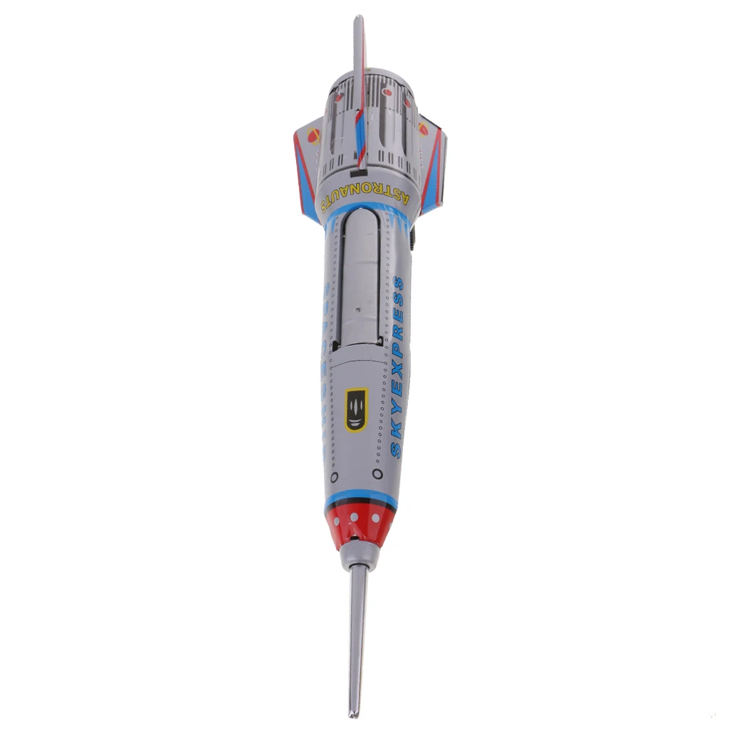 

Retro Rocket Spaceship Model Clockwork Wind Up Tin Toy for Kids Gifts