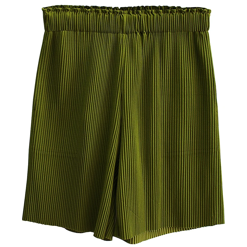 

Sleep Bottoms Women Summer Short Length Pleated Cozy Breathable Baggy Leisure Home Sleepwear All-match Elastic Waist Ins Fsshion