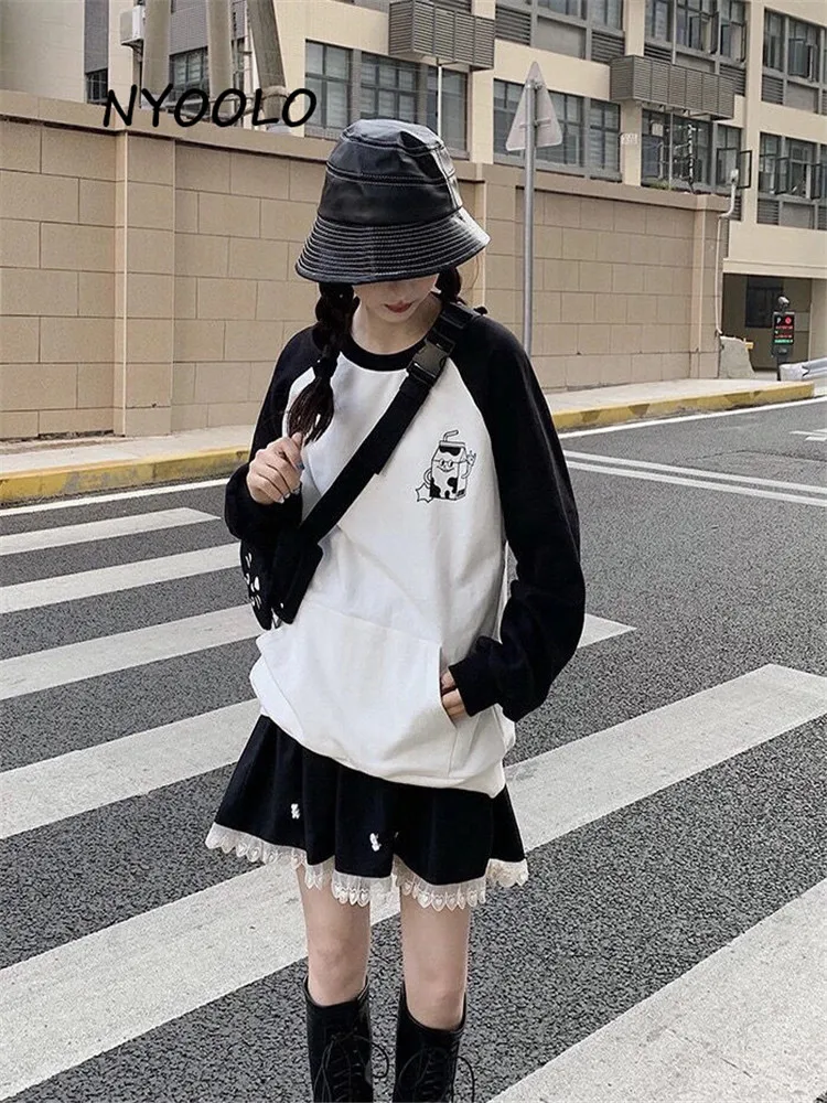 Мини-юбка NYOOLO Женская в японском стиле Милая Кружевная школьная форма с