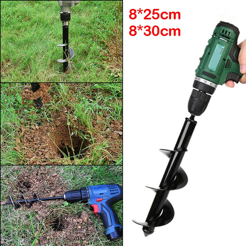 

13 Sizes Garden Auger Drill Bit Tool Flower Planting Hole Digger Drill Bit Yard Gardening Spiral Hole Digger Ground Drill Earth