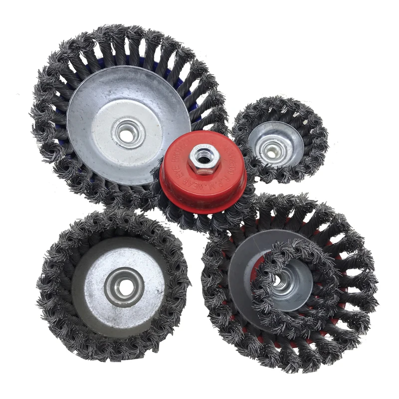 

Mayitr Rotary Strong Metals Twist Knot Wire Wheel Cup Brush Set Kit 115mm M14 Angle Grinder Abrasive Tools