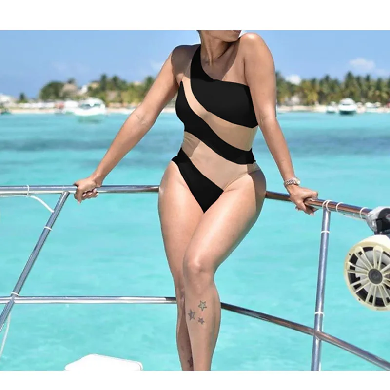 Боди женское Сетчатое черное облегающее с контрастной строчкой лето| |