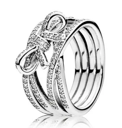 

DoDoFly Free Shipping Real 925 Sterling Silver Ring Delicate Feeling Bow Zircon Rings For Women's Gift Banquet Jewelry
