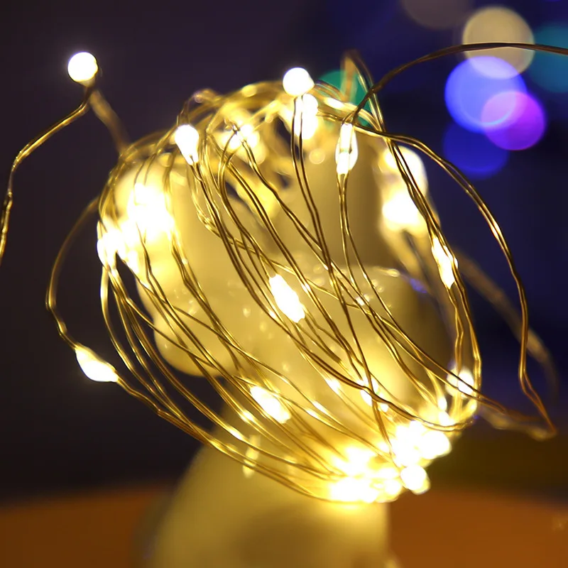 

Christmas Decoration LED String Light Silver Wire Fairy Lights Garland on Batteries Led Decoration Lights Christmas Lights .