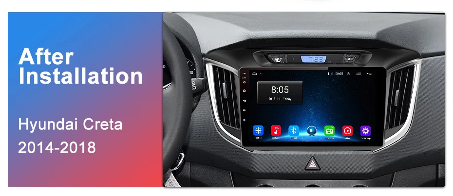 Junsun 2G+ 3 2G Android 8,1 4G Автомобильный dvd Радио мультимедийный плеер gps навигация для hyundai ix25 creta- 2din стерео хедуни