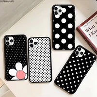 black and white polka dot phone case rubber for iphone 12 pro max mini 11 pro xs max 8 7 6 6s plus x 5s se 2020 xr case