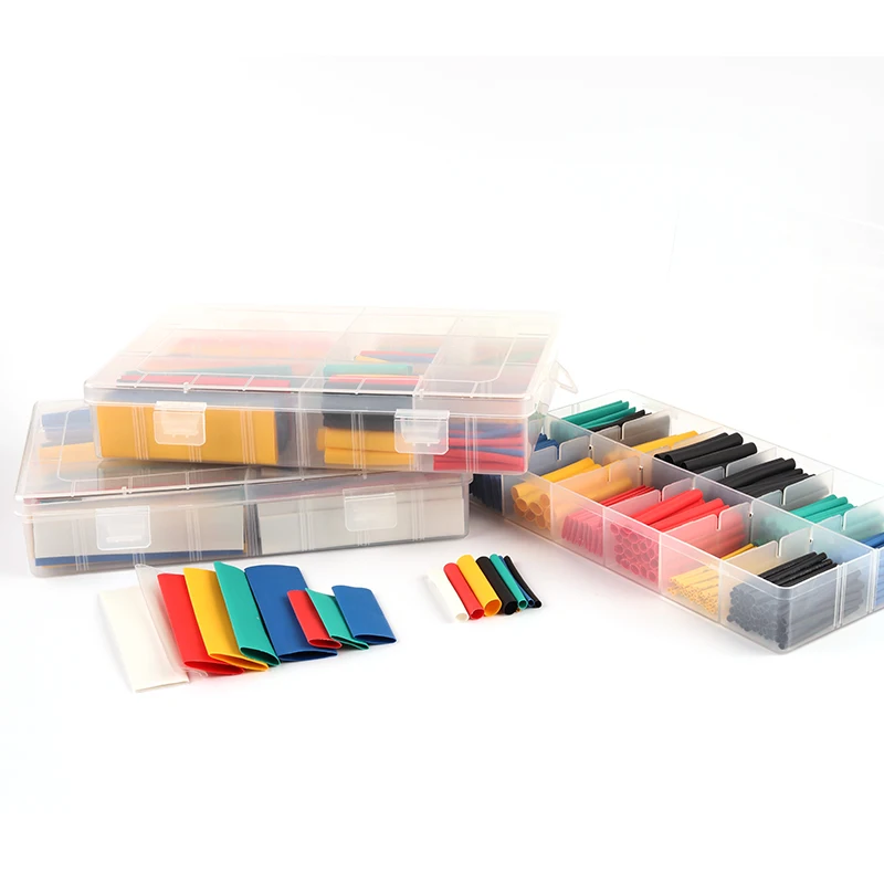 High Quality Mix Colorful Boxed Heat Shrink Tube Kit Shrinking Assorted Polyolefin Insulation Sleeving Wire Heat Shrink Tubing