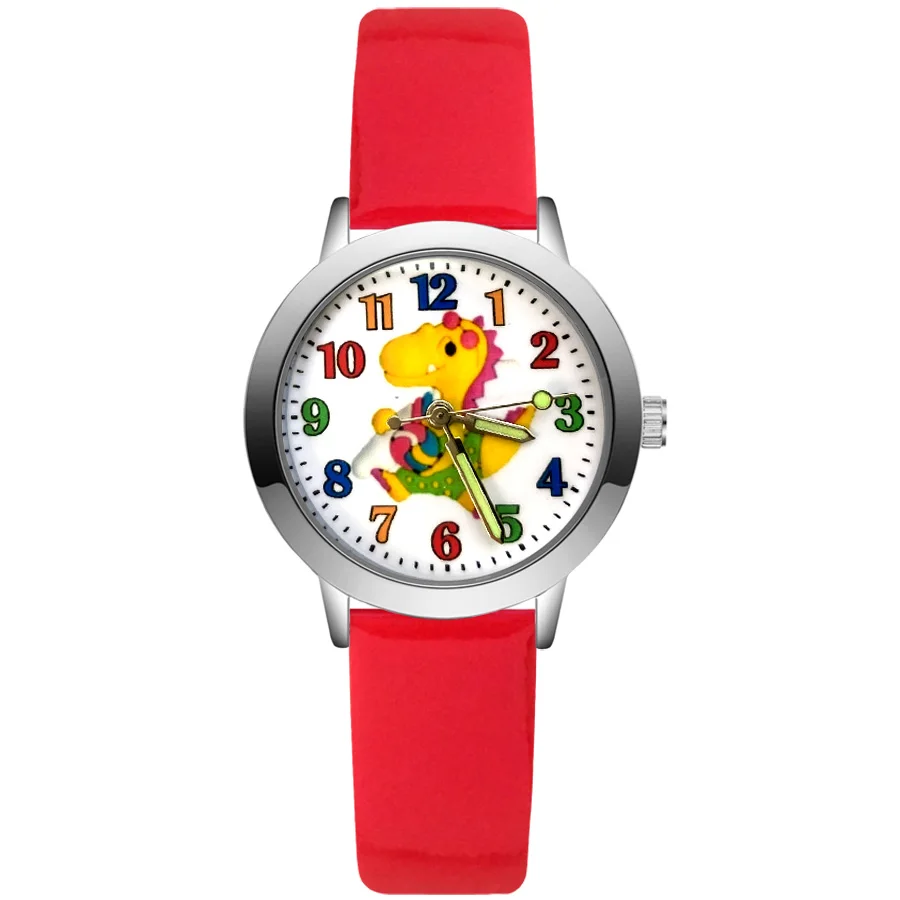 

Fashion Cartoon Cute Dinosaur Style Children Watches Kids Student Girls Quartz Leather Wrist Watch JA224