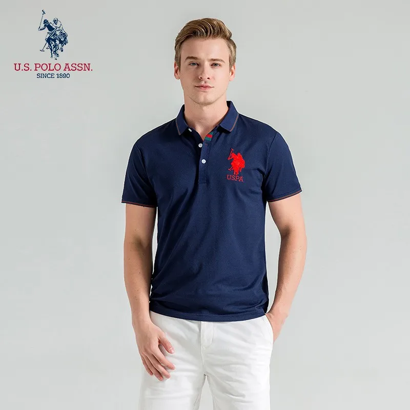 Мужская летняя рубашка-поло с вышитым логотипом | одежда