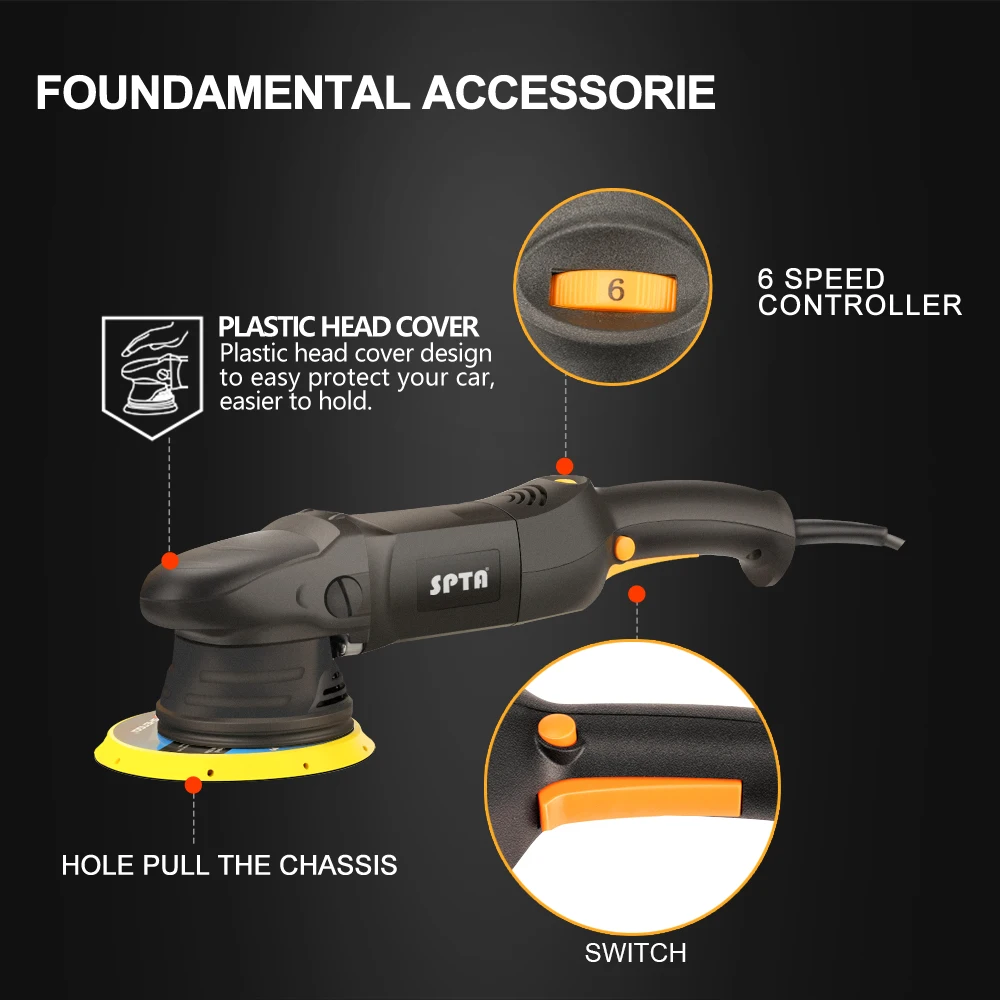 ЗИП 5 дюймов и 6 500W) полировальная машинка для автомобилей с эксцентриковым 15 мм