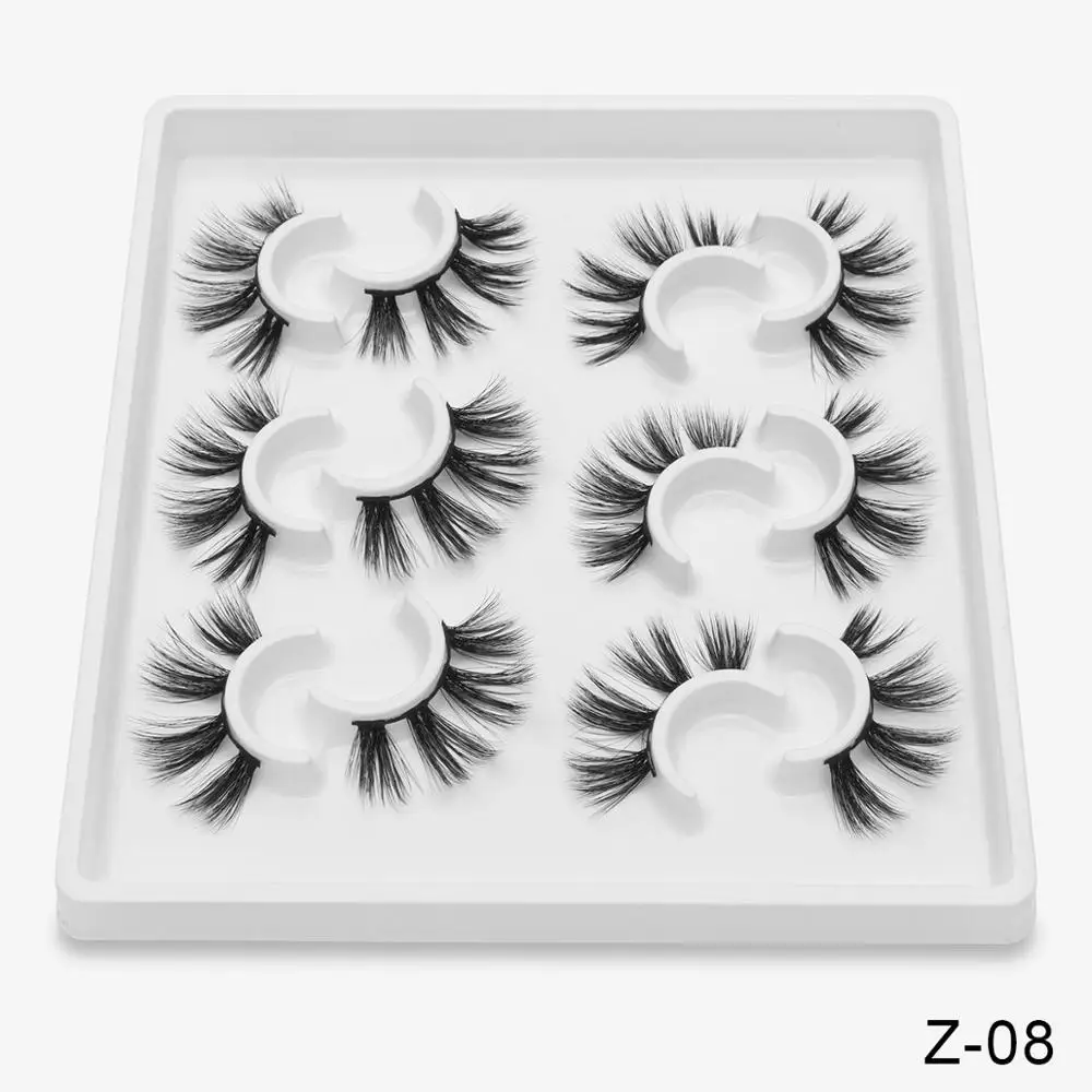 Z08 4/6 пар искусственной 3D норковые ресницы длинные накладные ресницы в виде натуральных пышный объем высокое качество накладные ресницы расширения ресницы «maquiagem» - Цвет: Z08