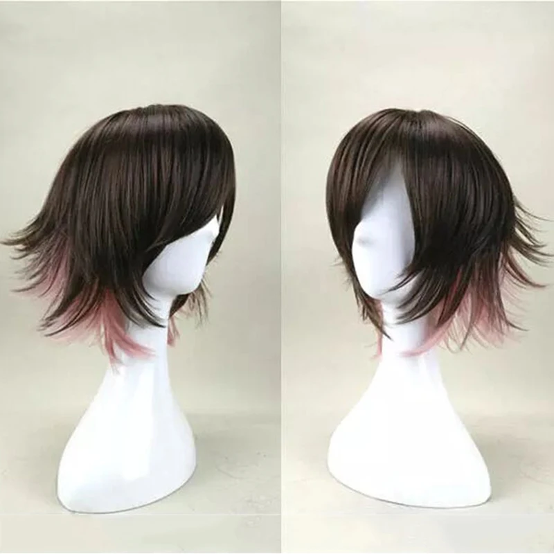 Парик для косплея HAIRJOY из синтетических волос короткие прямые фиолетовые черные