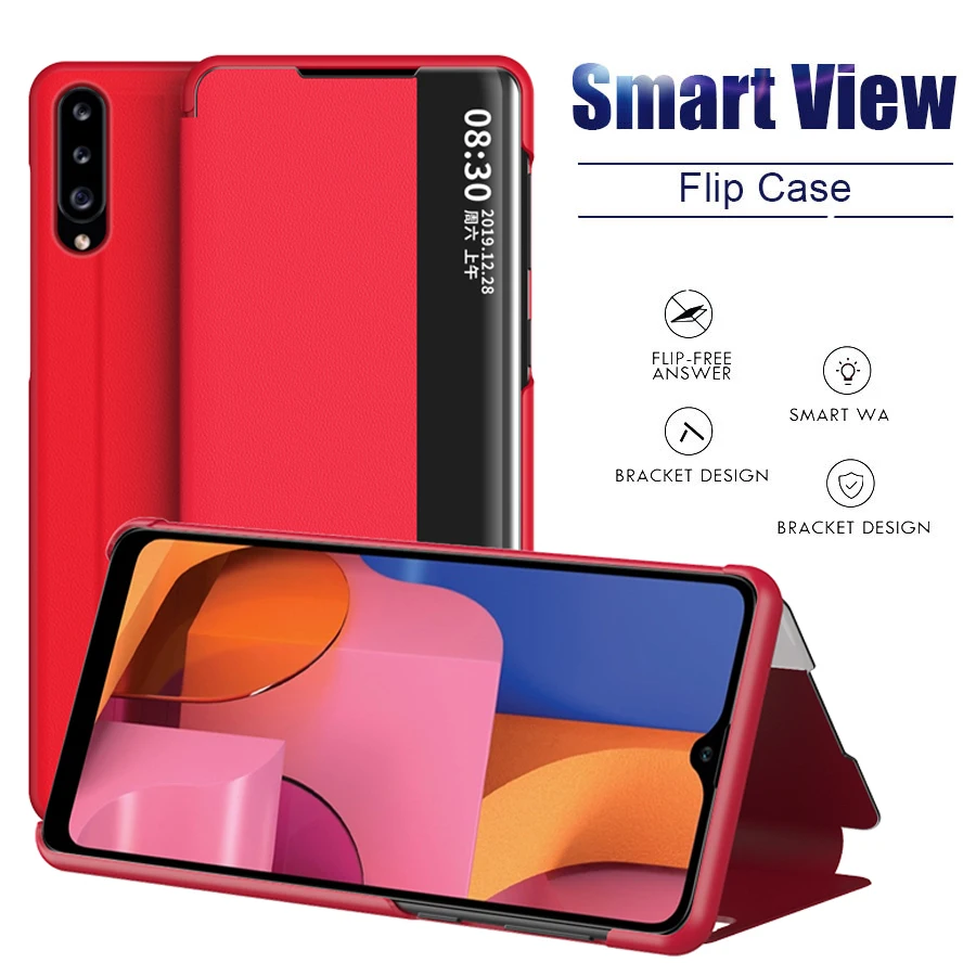 Умный чехол для Samsung Galaxy S7Edge S9 S8 S10 S20 S21 J4 J6 Plus A50 A51 A71 Note 8 9 10 Pro кожаный флип