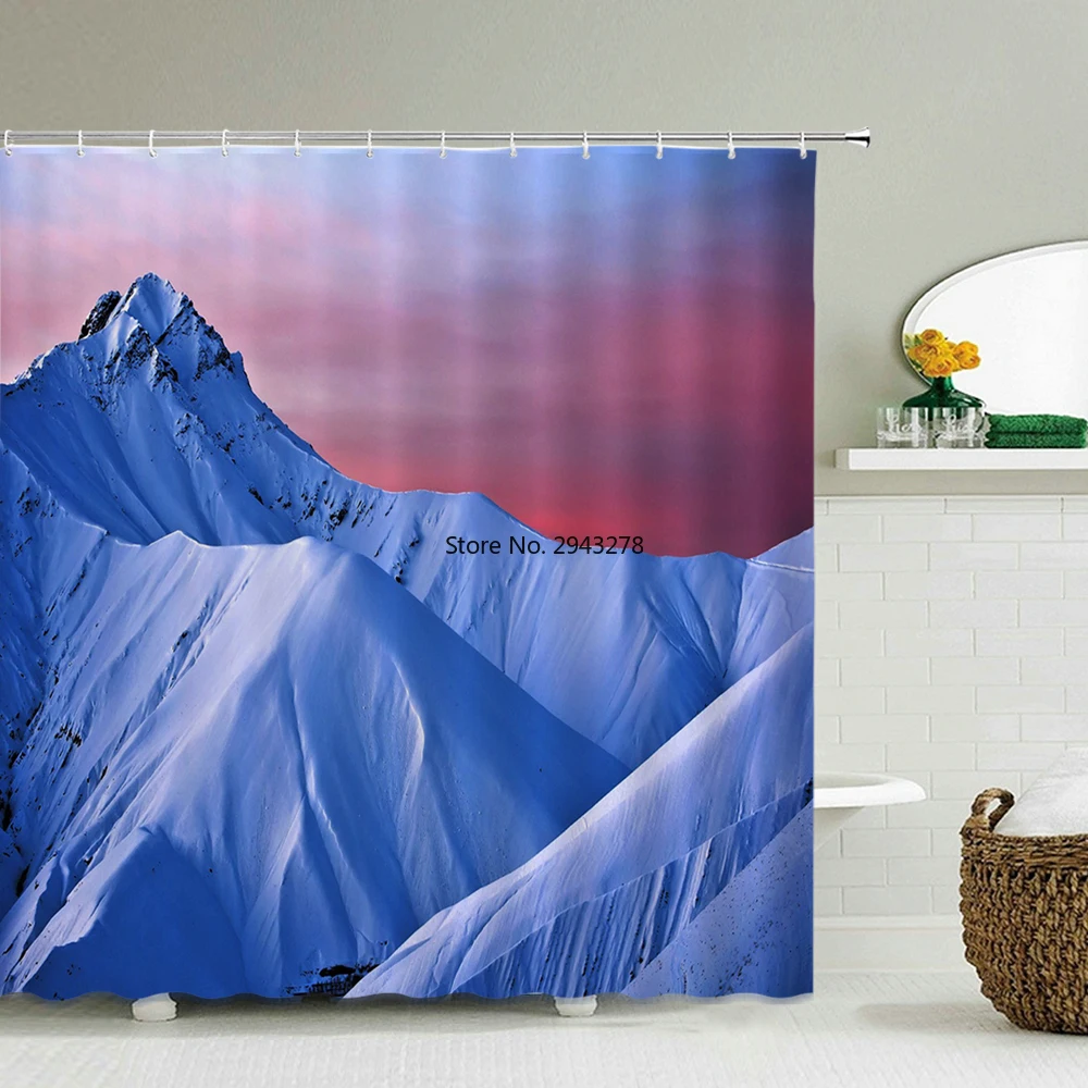 

Штора для душа из полиэстеровой ткани с природным пейзажем, s домашний декор, водонепроницаемая душевая занавеска для ванной комнаты с лесн...