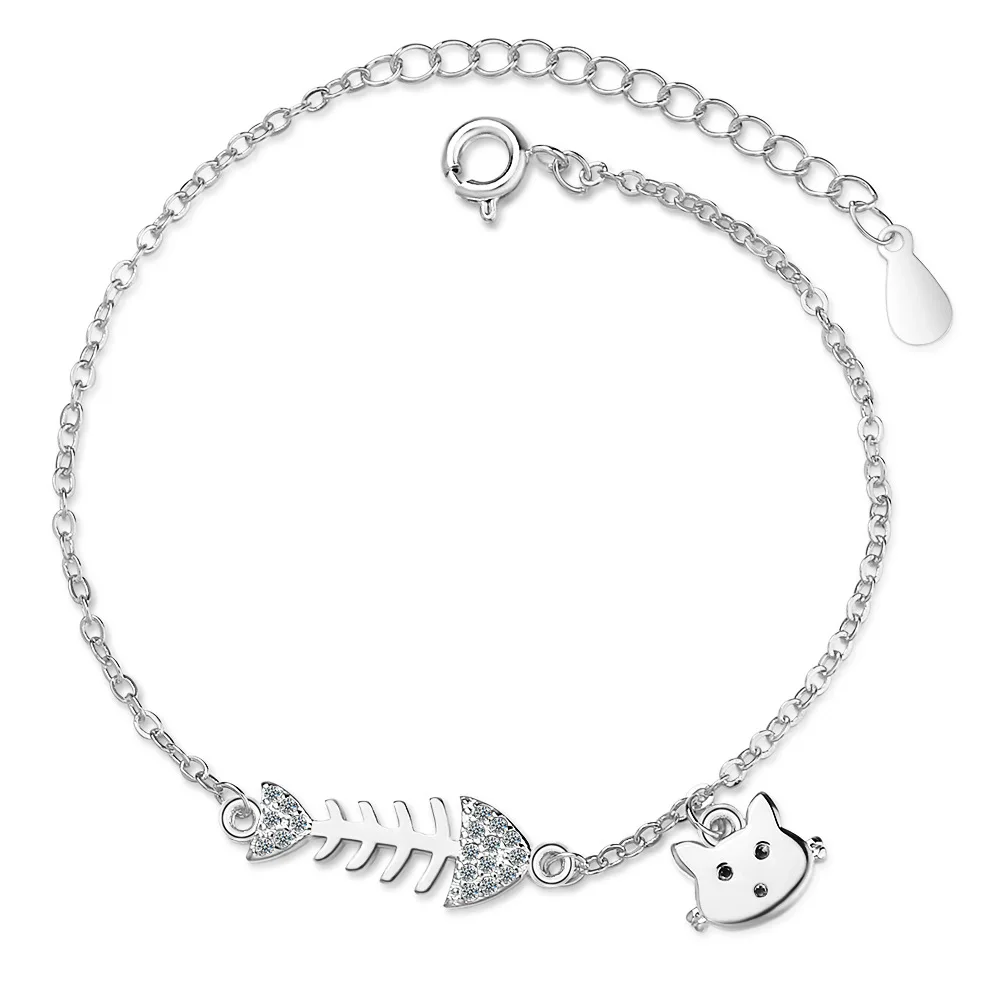 

The Korean Style Cute Cat And Fish Bracelet Mrs Women Fashion Party Gift Hot Sales
