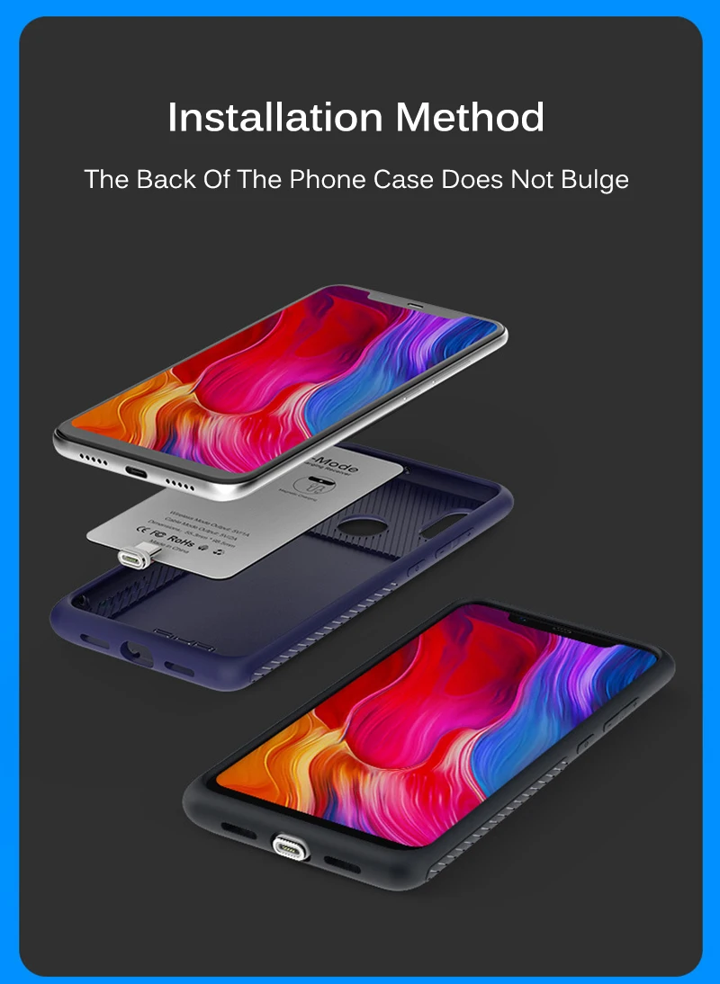 Qi магнитный беспроводной зарядный приемник USB кабель для iPhone Samsung Huawei двухрежимный беспроводной и QC3.0 проводной модуль быстрой зарядки