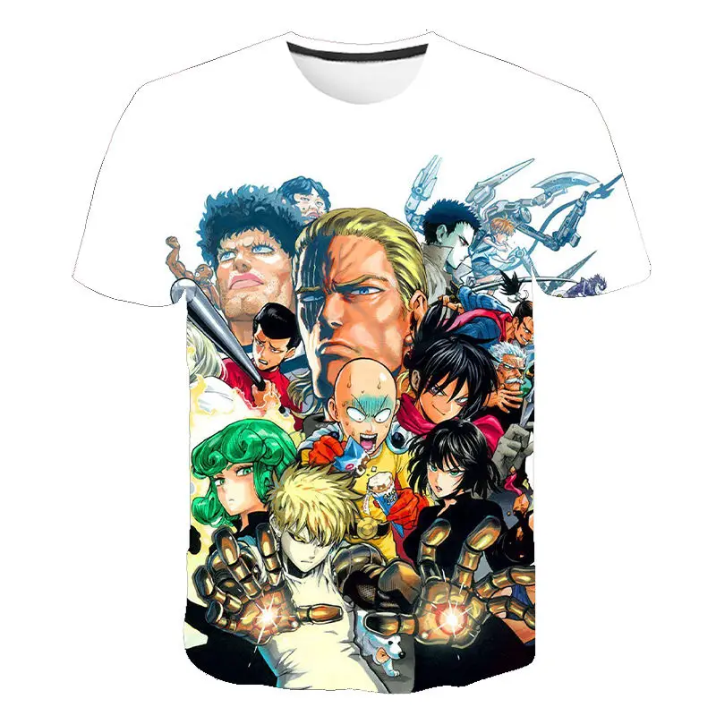 Футболка Harajuku One Punch Man модная летняя детская футболка для мужчин/женщин и