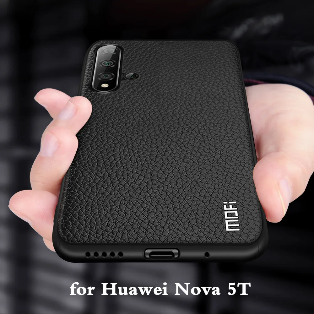 Чехол MOFi для Nova 5 T чехол Huawei Nova5t задняя крышка корпуса из ТПУ искусственная кожа