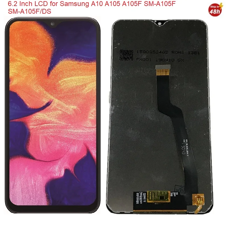 Pantalla LCD para m&oacute;vil, digitalizador de Panel t&aacute;ctil para Samsung Galaxy A10, A105, A105F, SM-A105F, 5 unidades-0