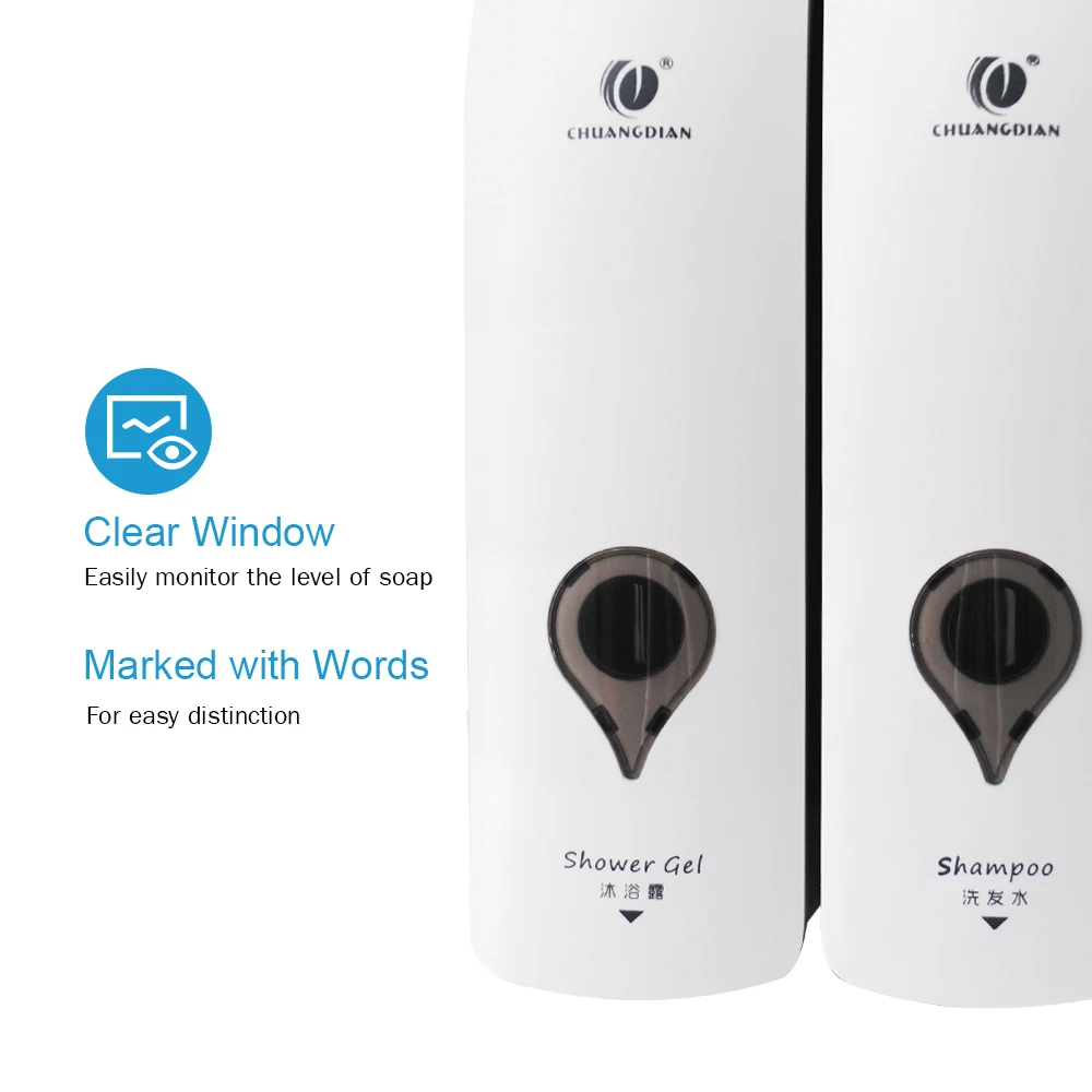 Настенный ручной дозатор для мыла 300 мл * 2 двухсторонний геля душа и жидкости