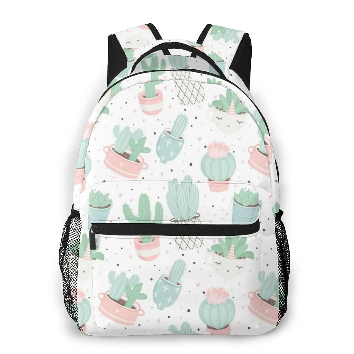 

OLN Backpack Women Shoulder Bag For Teenage Girls Cactuses And Succulents In Pretty Pot Bagpack Female Ladies School Backpack