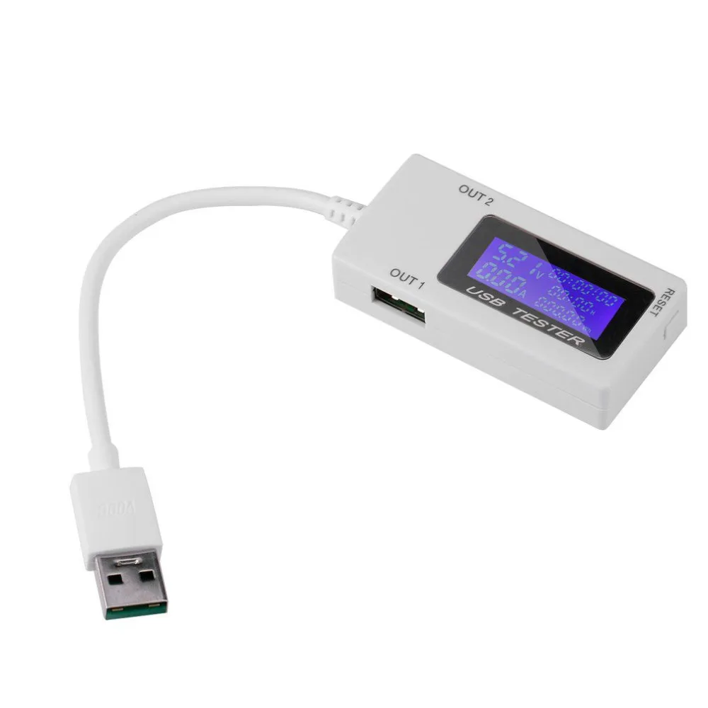 Миниатюрный тестер напряжения тока с двумя USB портами амперметр зарядки монитор