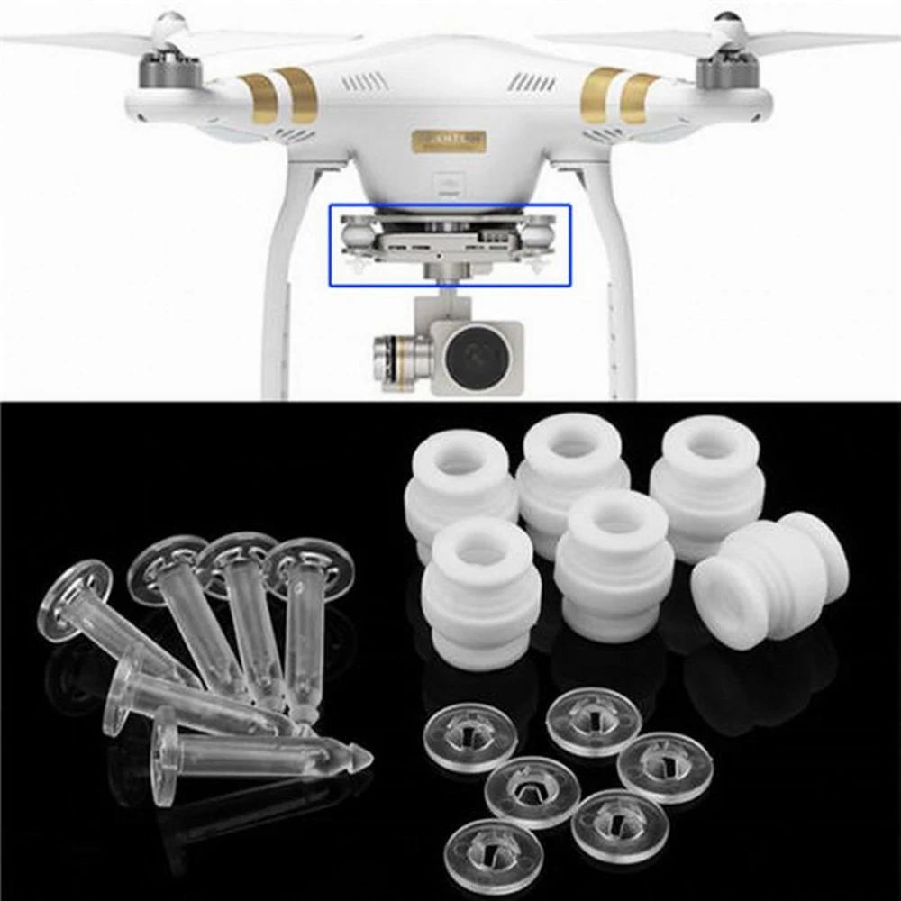 Комплект штырей для дрона DJI Phantom 3 FPV Standard Professional Advanced амортизирующие резиновые
