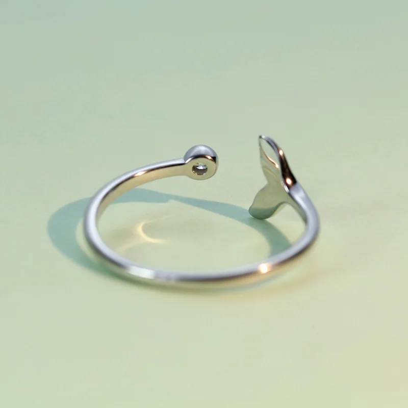 Женские кольца с хвостом русалки Trusta из 100% стерлингового серебра 925 пробы размер 5