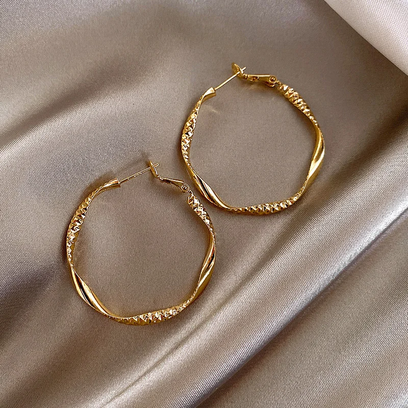 

2021 Fashion Minimalist Large Circle Geometric Round Big Hoop Earrings For Women Girl Wedding Party Jewelry