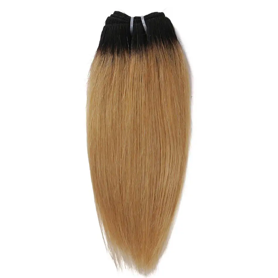 Красота на линии 8 дюймов Синтетические волосы ткать Омбре два тона пряди волос