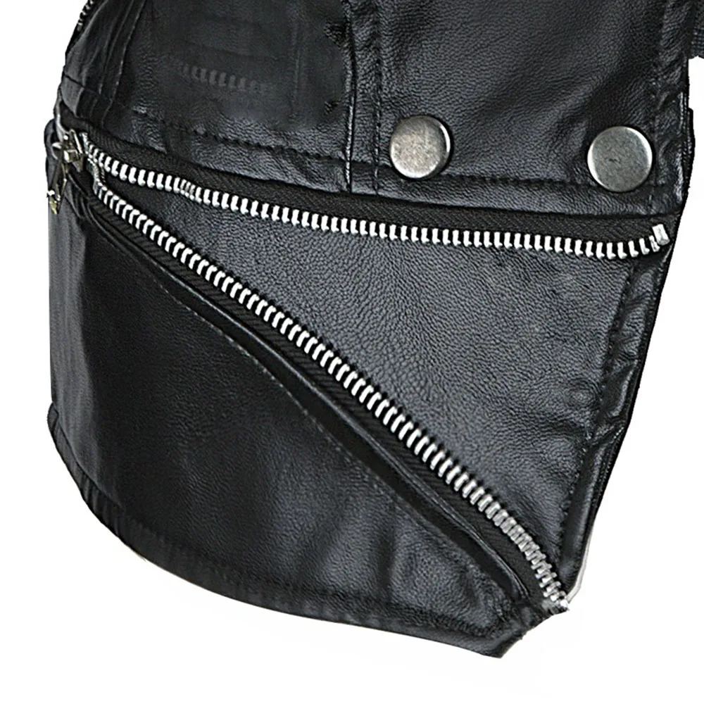 

Plus Size Women Spring Fall Gothic Black Faux Leather Jackets Zipper Basic Coat Turn Down Collar Vintage Motorcycle Outerwear