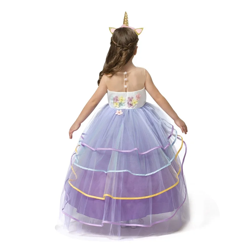 Платье-пачка в виде единорога для маленьких девочек платье вечеринок элегантные