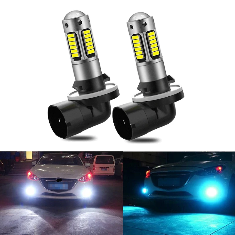 

2x Auto Fog Lamp 881 4014 Chips 30smd Led Replacement Bulbs For Car Fog Lights Daytime Running Lights H27 H27W/2 Car Bulbs