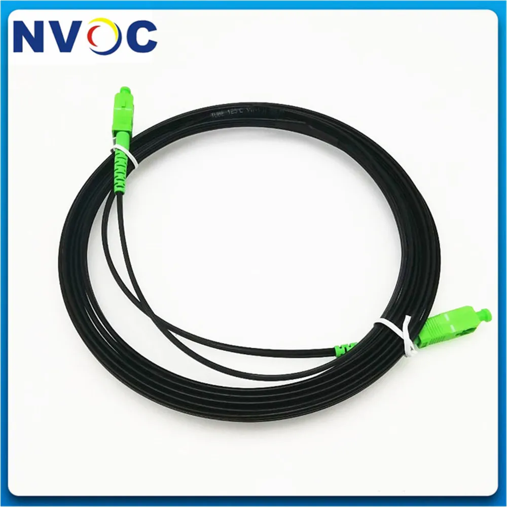 5Pcs/Lot 50M 1core Indoor FTTH GJXH Fiber Drop Cable Patch Cord SC/APC to Simplex SM G657A1 Black Jacket Jumper | Мобильные телефоны