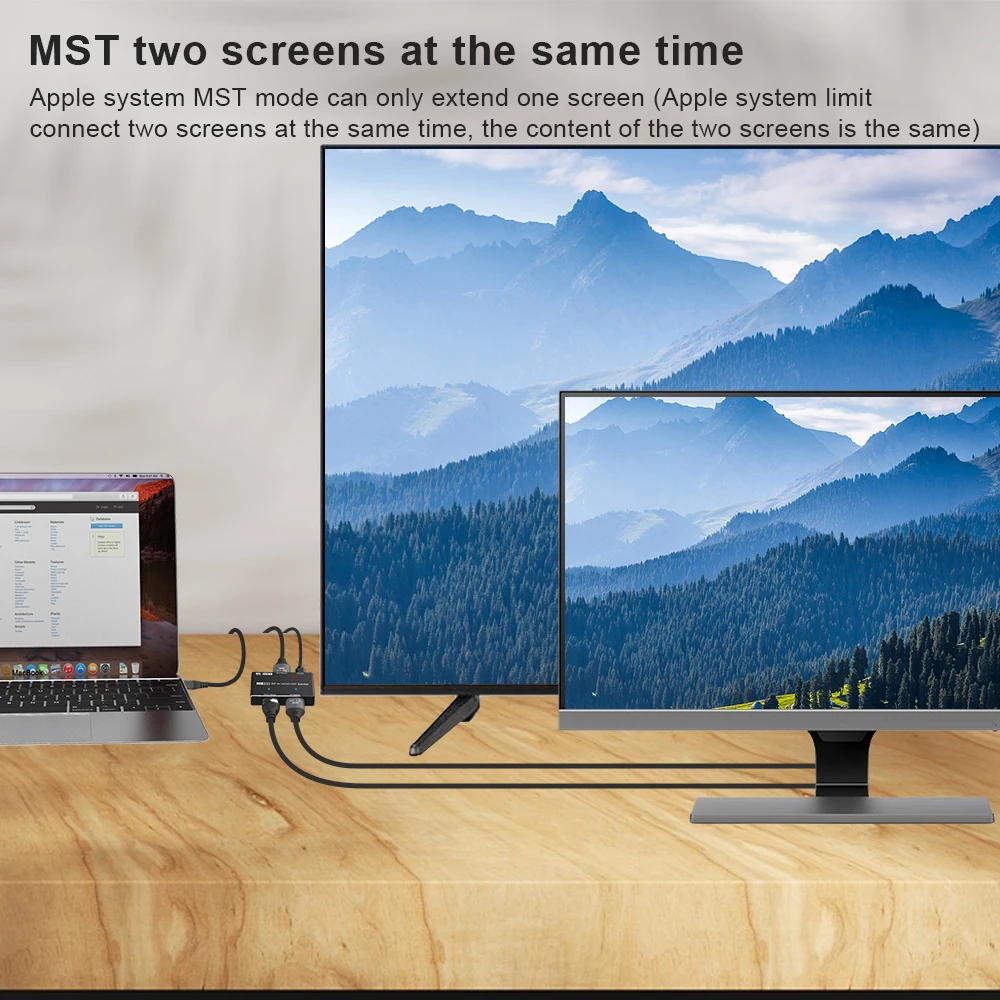 Видеоразветвитель SST MST Hub 8K @ 30Hz 4K 1 4Hz 48Gbps для одновременного отображения с двумя