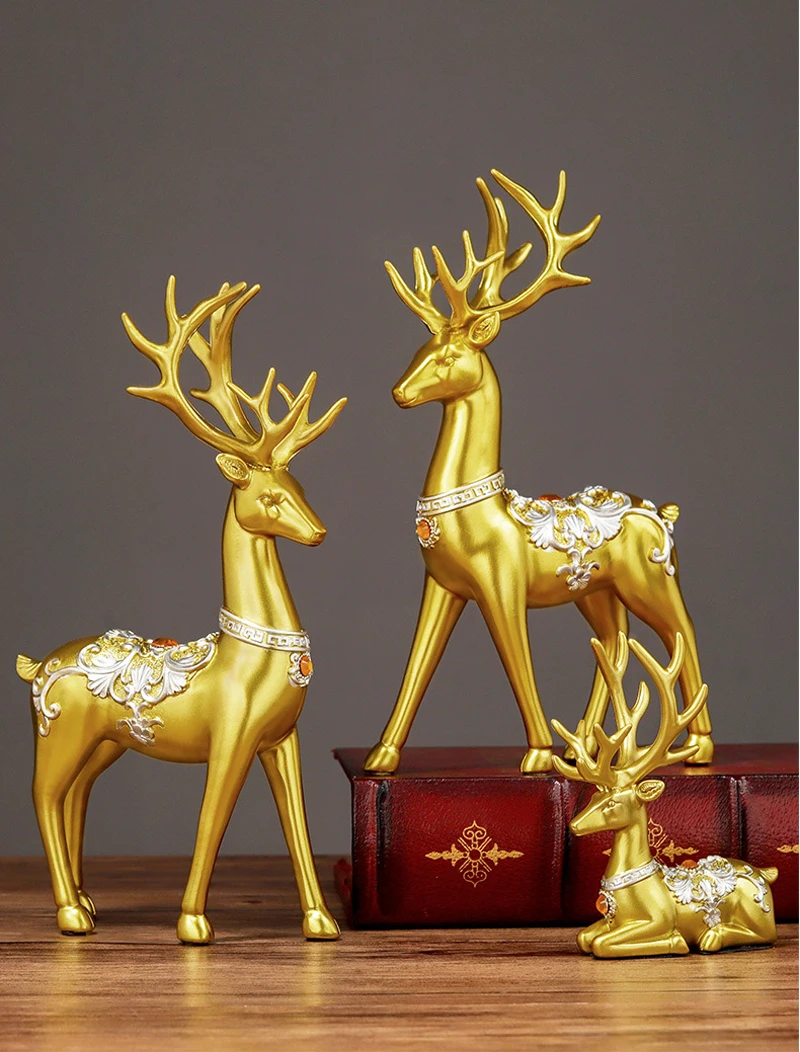 

Modern Style Home Light Luxury Suit Auspicious Elk Ornaments Beautiful, Practical, Safe And Environmentally Friendly Decoration