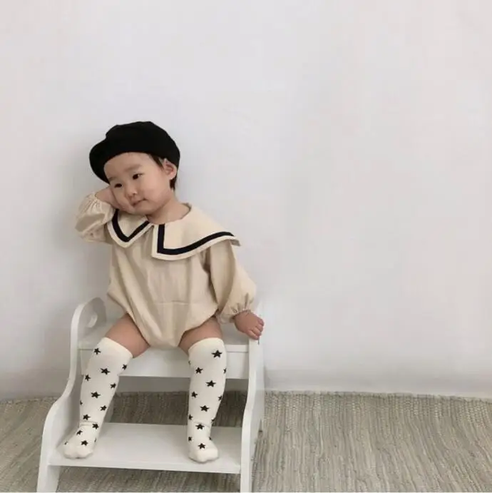 2019 хлопковая и конопляная одежда для ползания с длинным рукавом воротником