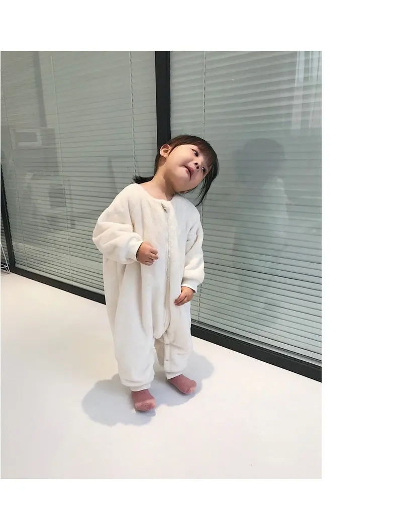 

JO&MI 2020 winter baby new design flannel one-piece pajamas, boy and girls lovely sleepwear, baby jumpsuit