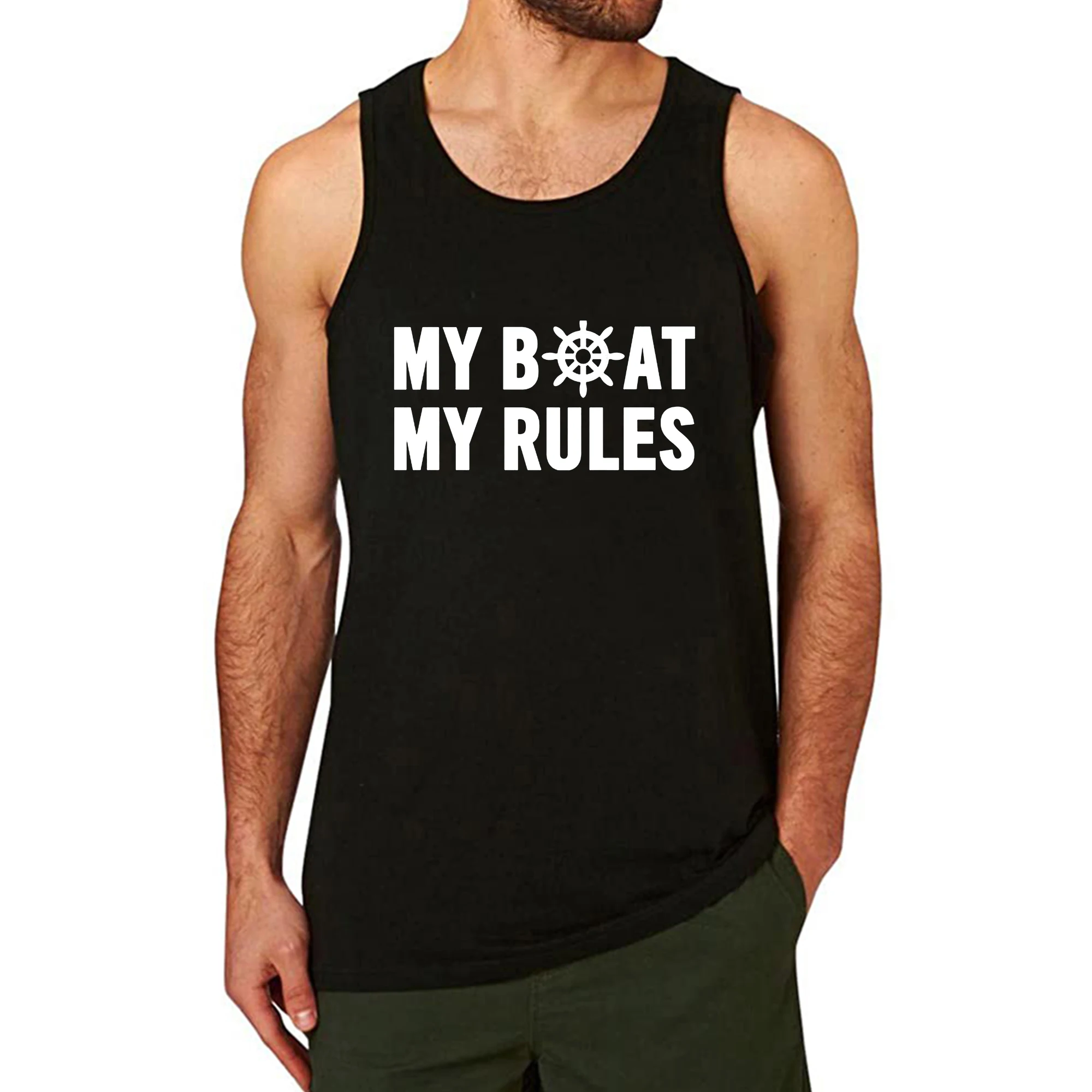 

Lyprerazy мужской My Boat My Rules тренировочный топ с забавным принтом