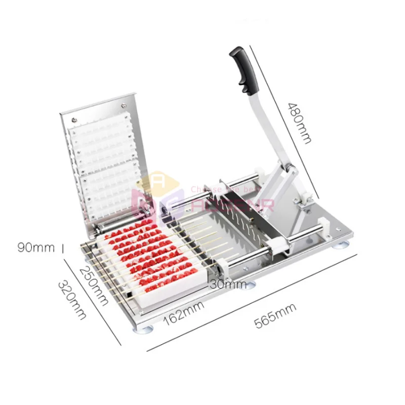 

Manual Satay Skewer Machine BBQ Stainless Steel Mutton Kebab Lamb Skewer Tools Doner Kebab Meat Wear String Machine