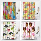 Водонепроницаемые Мультяшные длинные тонкие шторы для душа в виде кошек, домашний декор динозавра, светонепроницаемые шторы для детской комнаты, 3d занавески для душа