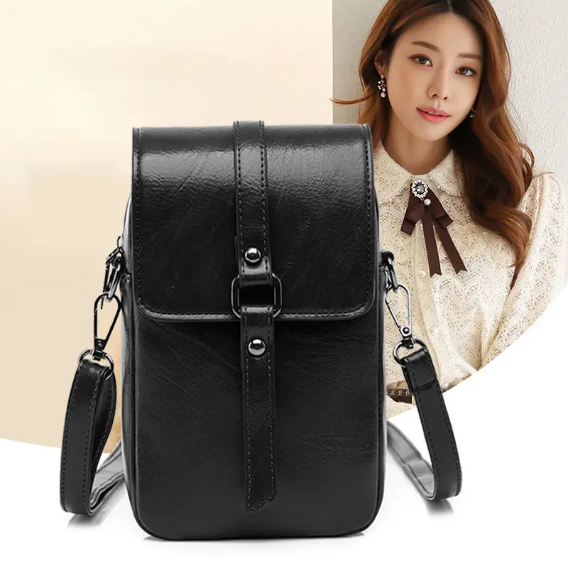 

Leather Bag Female 2021 New Wild Retro Messenger Small Bag Fashion Mini Shoulder Bag Mobile Phone Bag Crossbody Bags